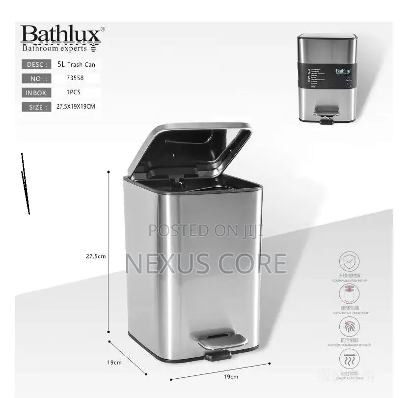 5L Stainless Steel Pedal Bin