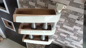 Rotating Wall Hanging Rack With 3 Storage Compartments