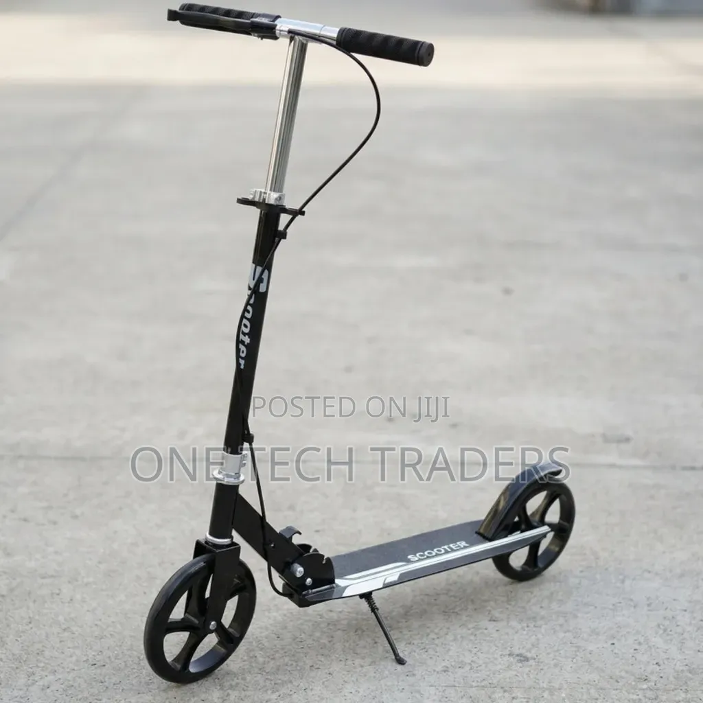 Foldable Kick Scooter With Handbrake and Kickstand,Blue and Black*