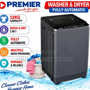 Premier 12kg Automatic Washing Machine With Dryer- Wash and Dry