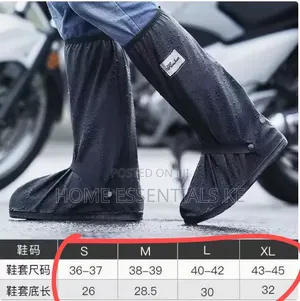 Long Waterproof Shoe Covers -Black