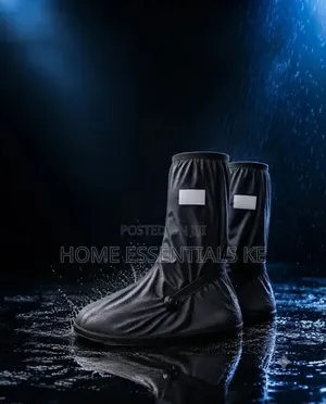Long Waterproof Shoe Covers -Black