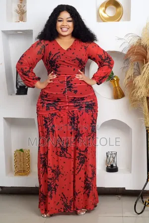 Stylish Red Evening Dress. Chic Birthday Dress