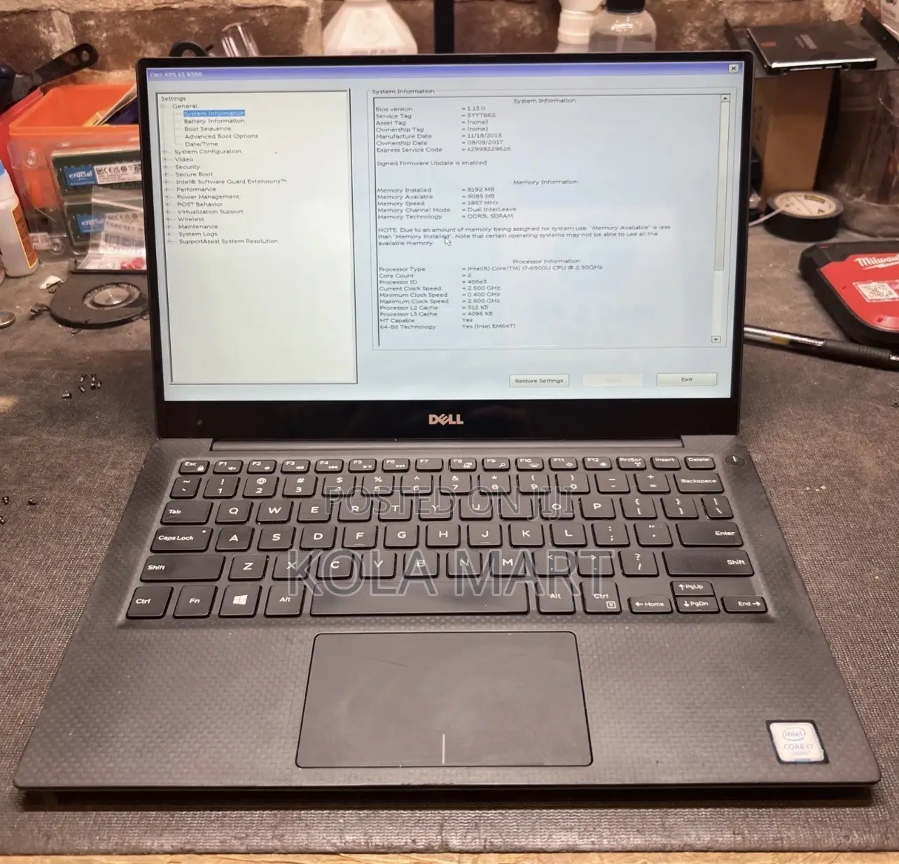 Laptop Dell XPS 13 (9350) 8GB Intel Core i7 SSD 256GB