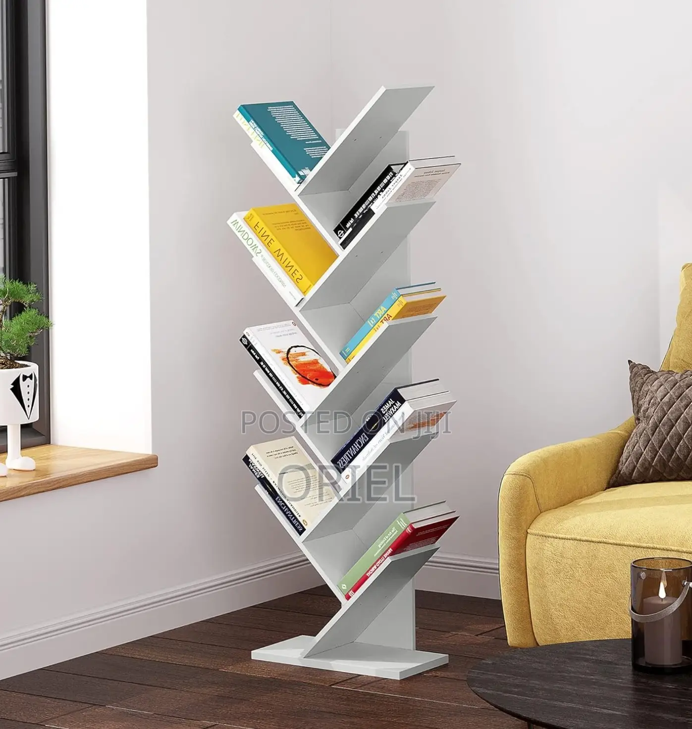 Office Bookshelf : Wooden 8-Level Book Storage Rack