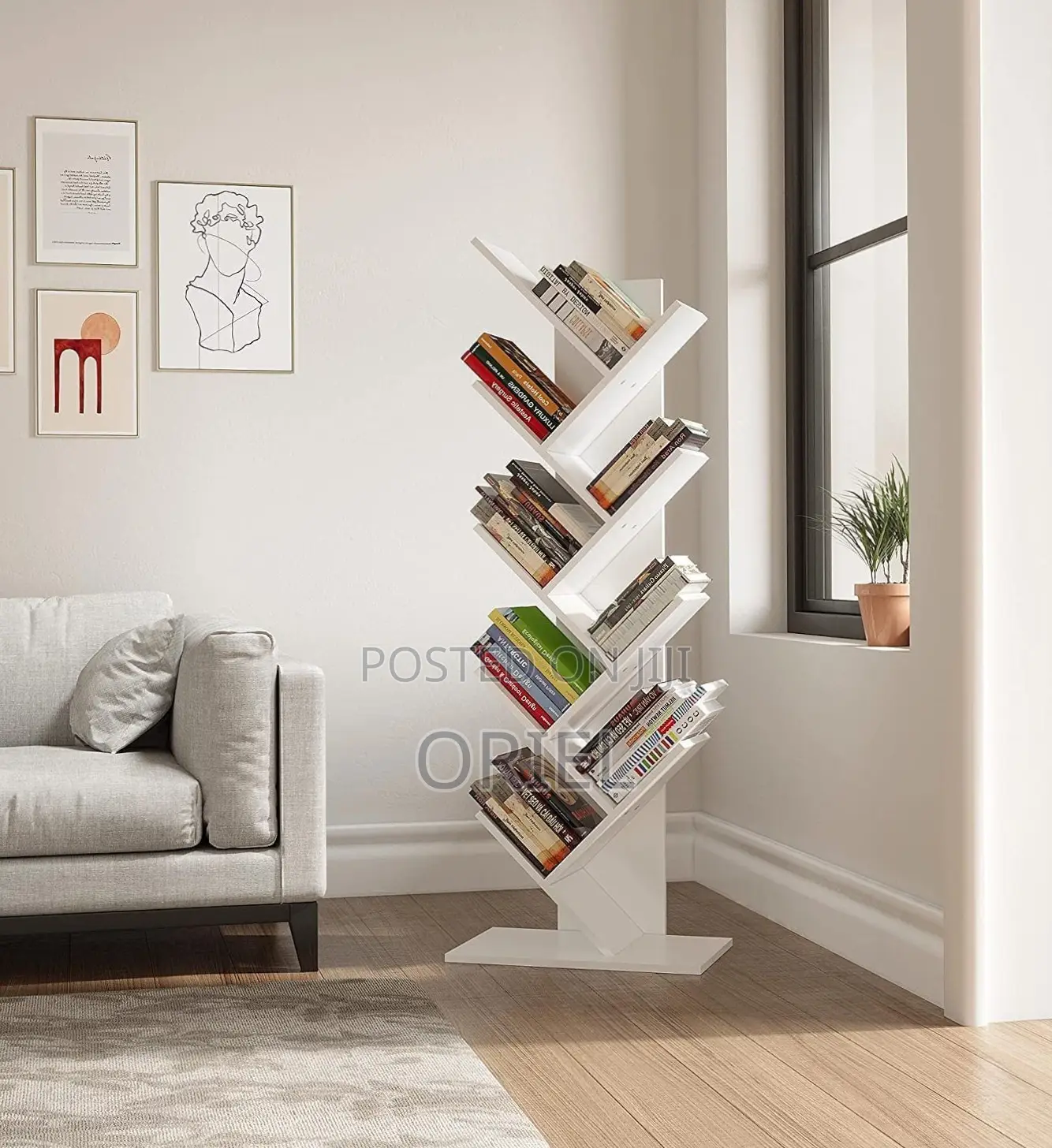 Office Bookshelf : Wooden 8-Level Book Storage Rack