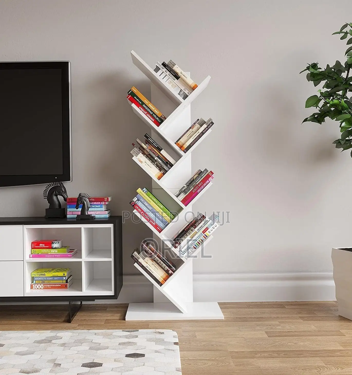 Office Bookshelf : Wooden 8-Level Book Storage Rack
