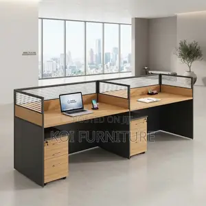 Office Workstations; Straight Two Users MDF Modern Workstation Tables