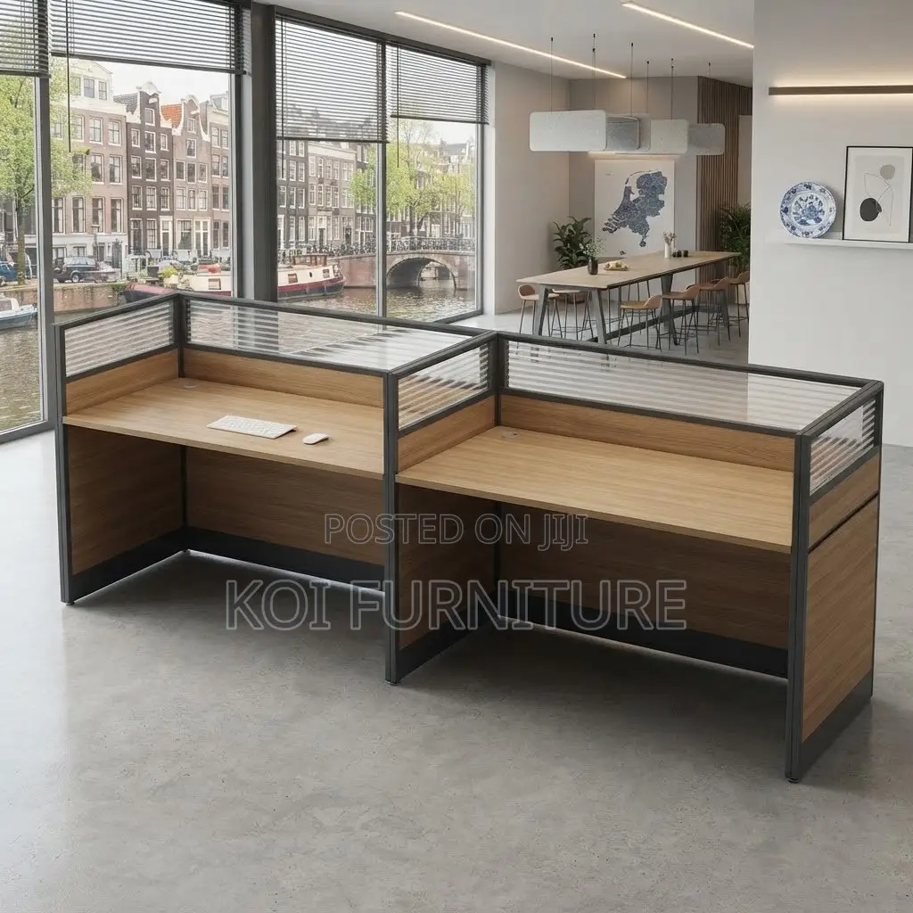 Office Workstations; Straight Two Users MDF Modern Workstation Tables