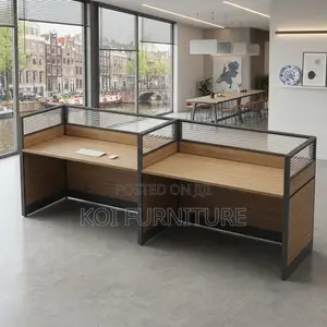 Office Workstations; Straight Two Users MDF Modern Workstation Tables