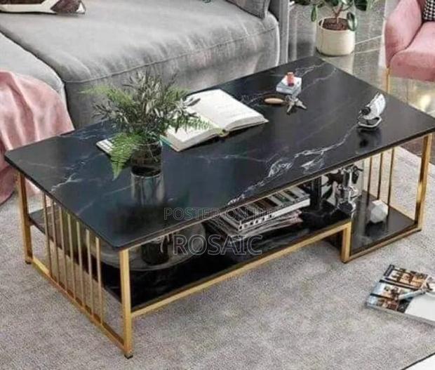 Executive Black Marble Coffee Table - main view