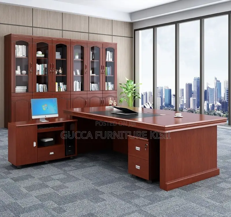 1.6M Executive Mahogany Office Desk