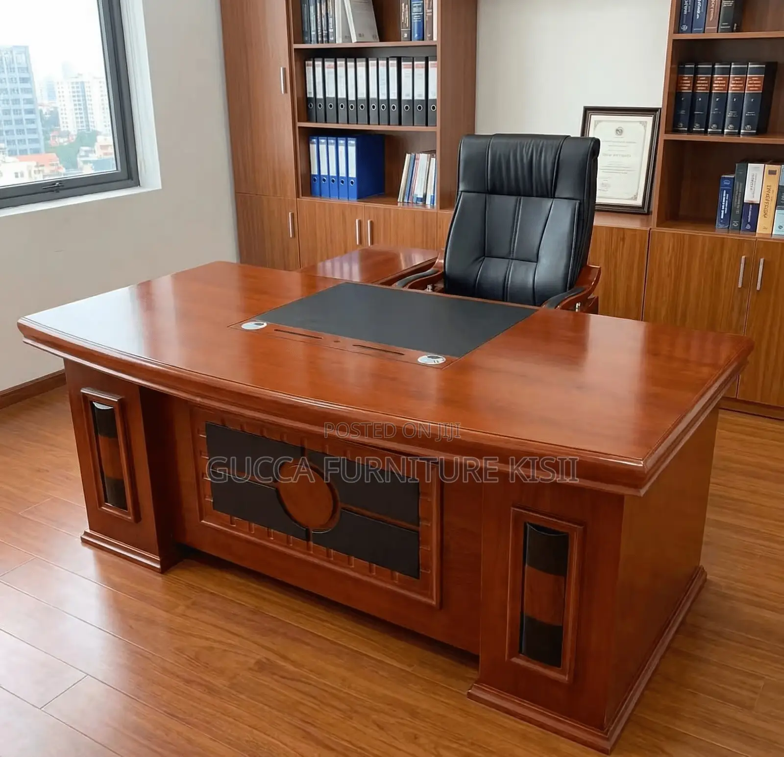 1.6M Executive Mahogany Office Desk