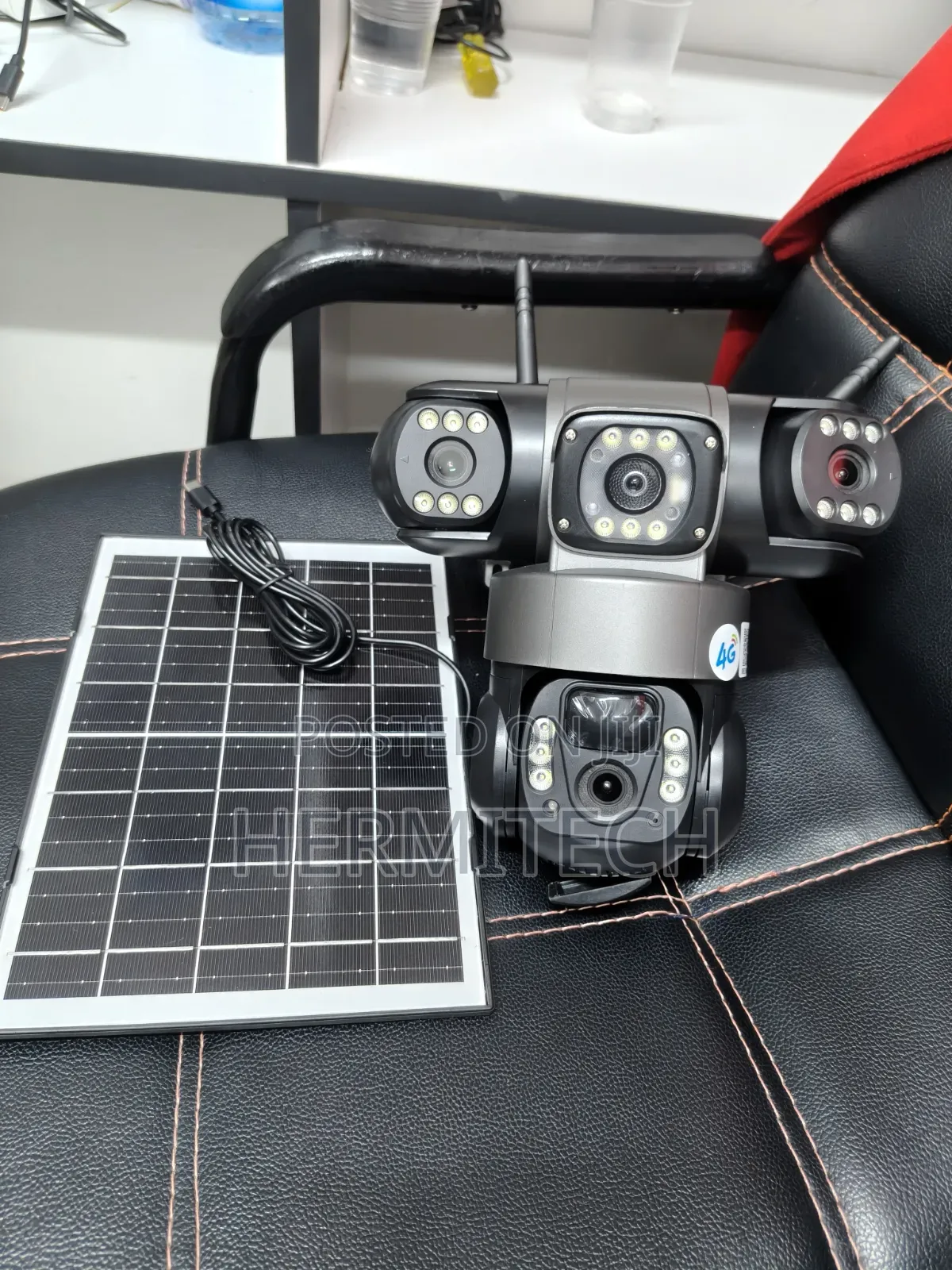Triple Lens CCTV Outdoor Solar Powered Security Camera