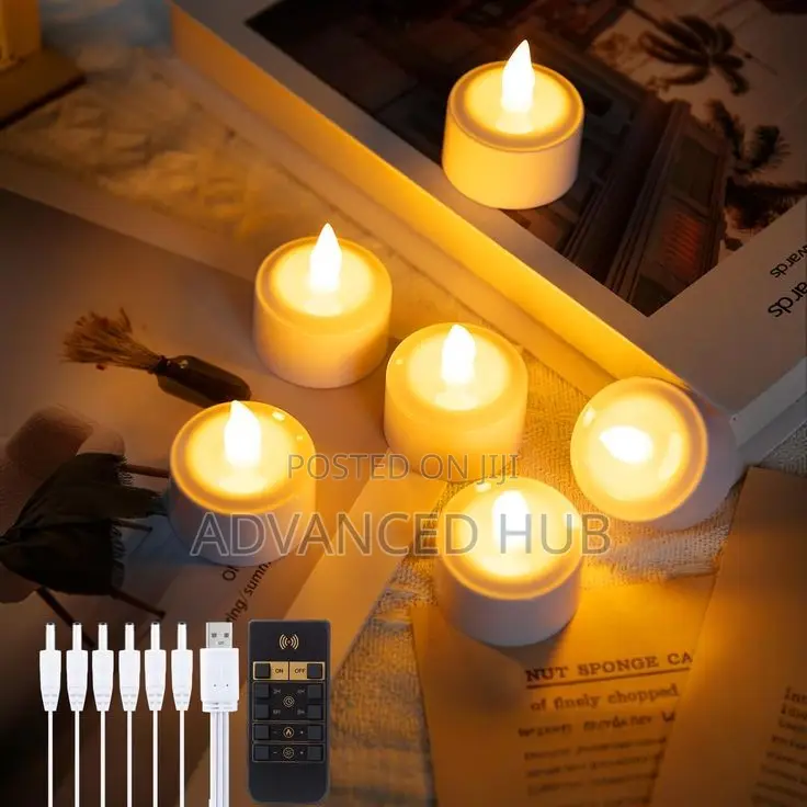 6pc Rechargeable LED Candles With Remote Control