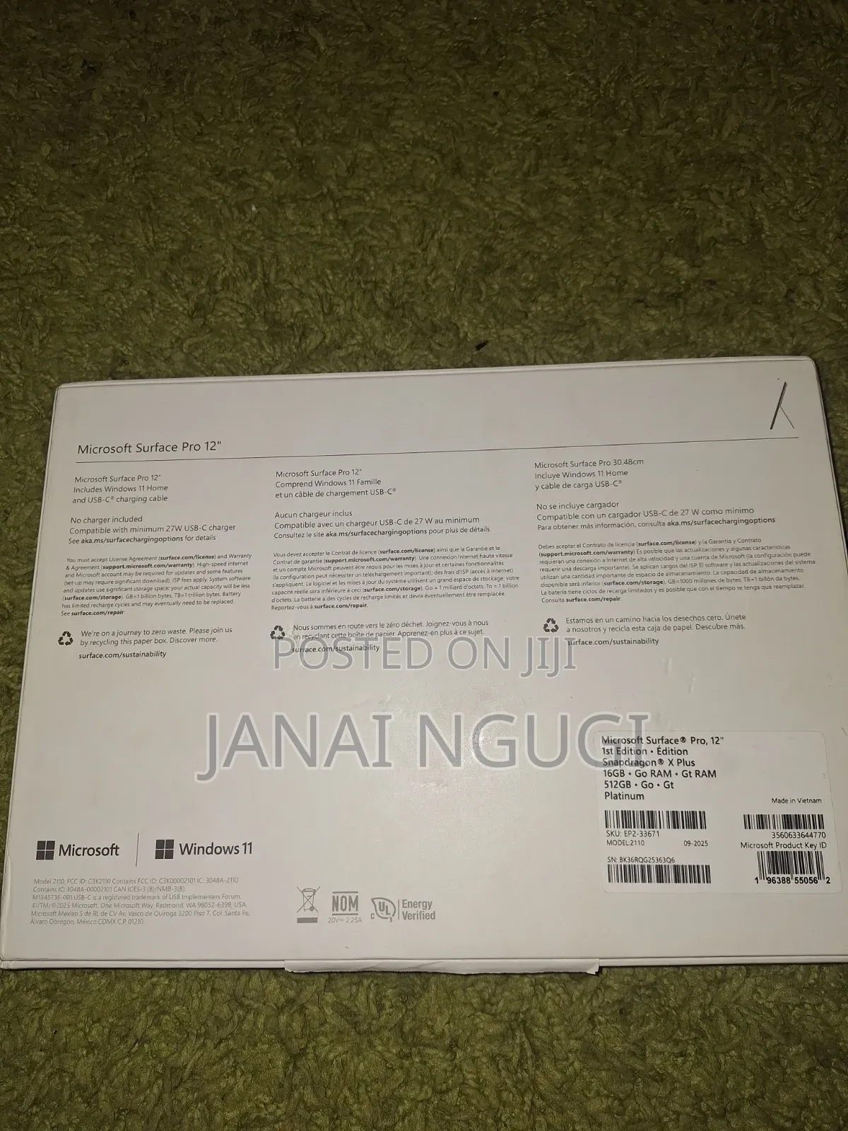 New Laptop Microsoft 16GB Qualcomm Snapdragon X Plus SSD 512GB