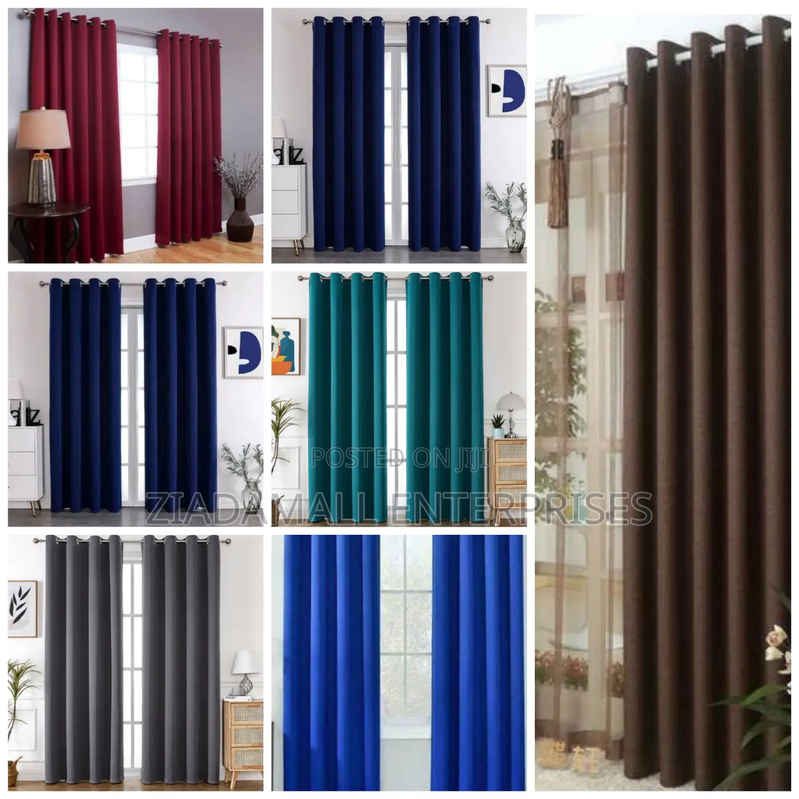 Plain Curtain Set