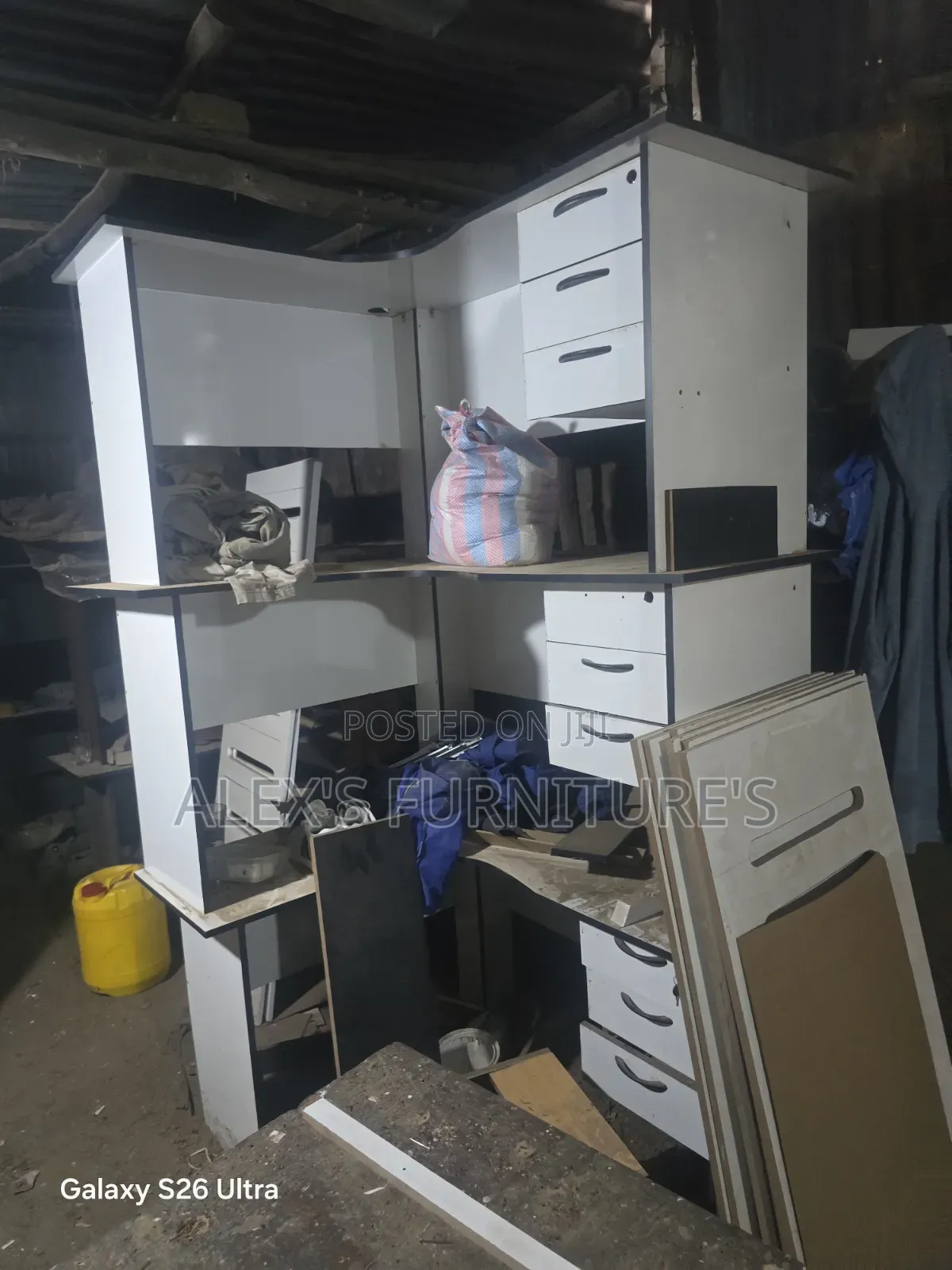 All White MODERN L Shape Desk