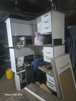 All White MODERN L Shape Desk
