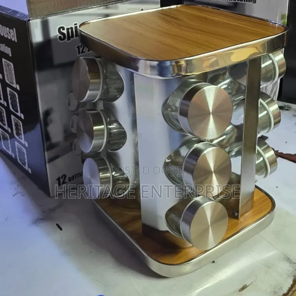 Spin Spice Rack (Stainless Steel, Rotatable Rack