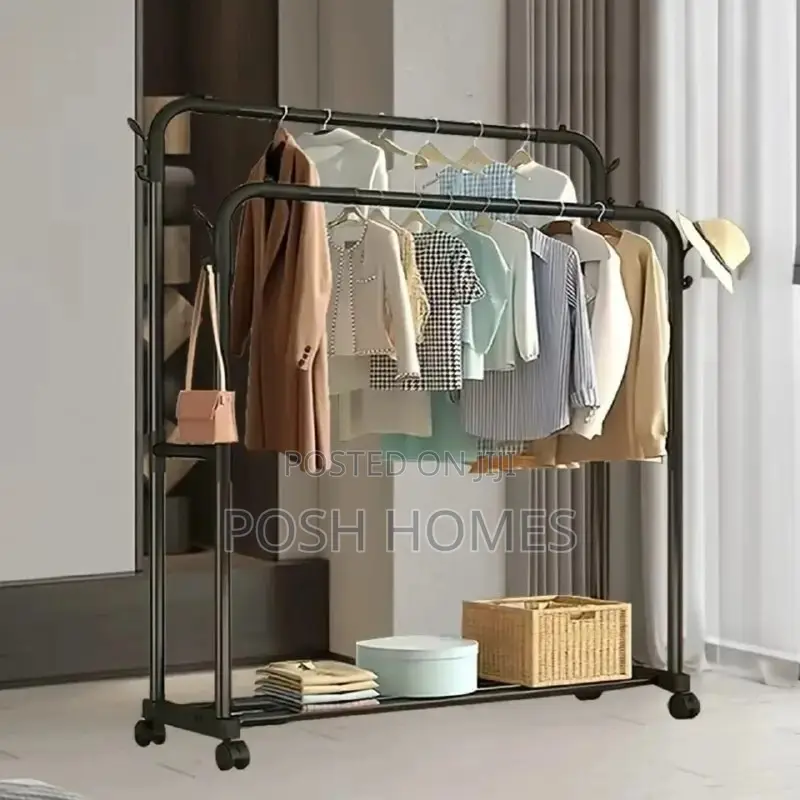 Heavy-Duty Double Rail Clothes Rack*