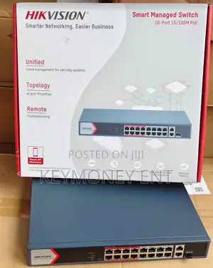10/100m Ports POE Switch Hikvison Upto 300Metres