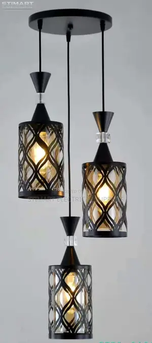3 in 1 Black Wave Cage Pendant Light
