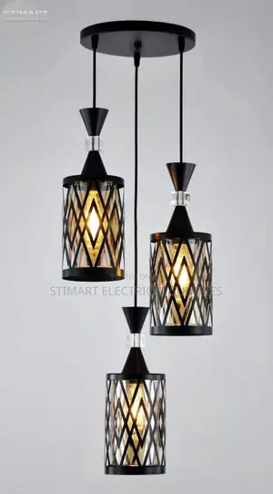 3 in 1 Black Diamond Cage Pendant Light