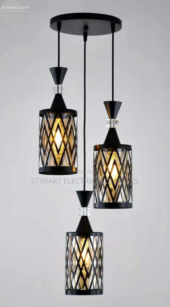 3 in 1 Black Diamond Cage Pendant Light