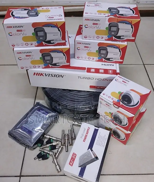Hikvision 8CH DVR Security Kit With 6 ColorVu Night Vision Cameras