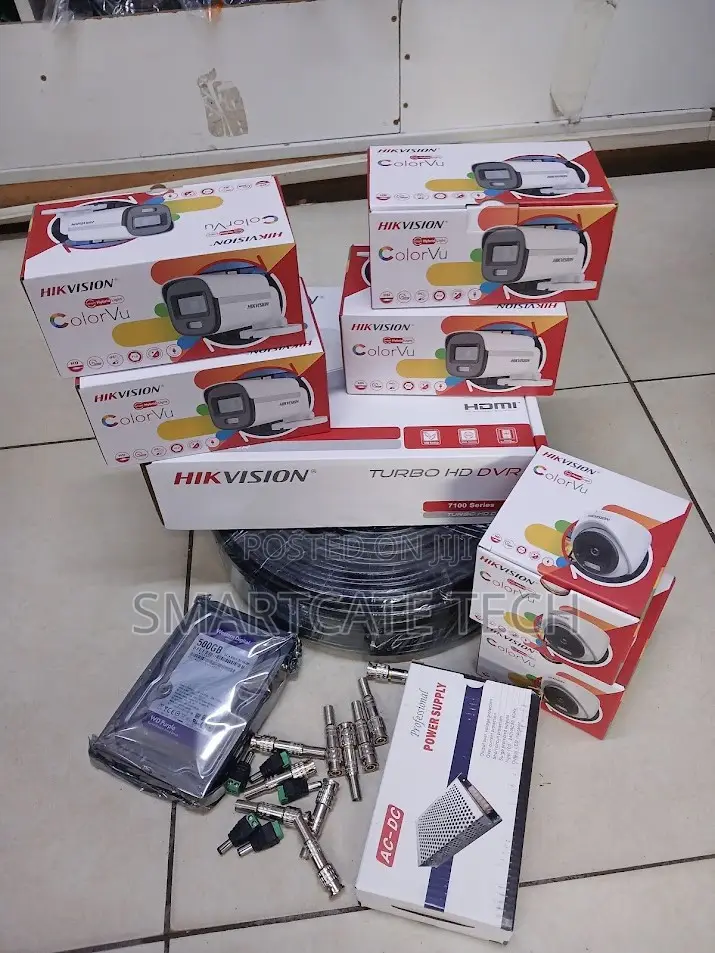 Hikvision 8CH DVR CCTV Security System With 6 ColorVu Cameras