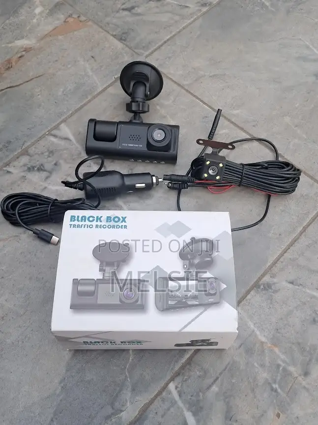 Car Dash Camera Triple Lens Front Rear Interior DVR