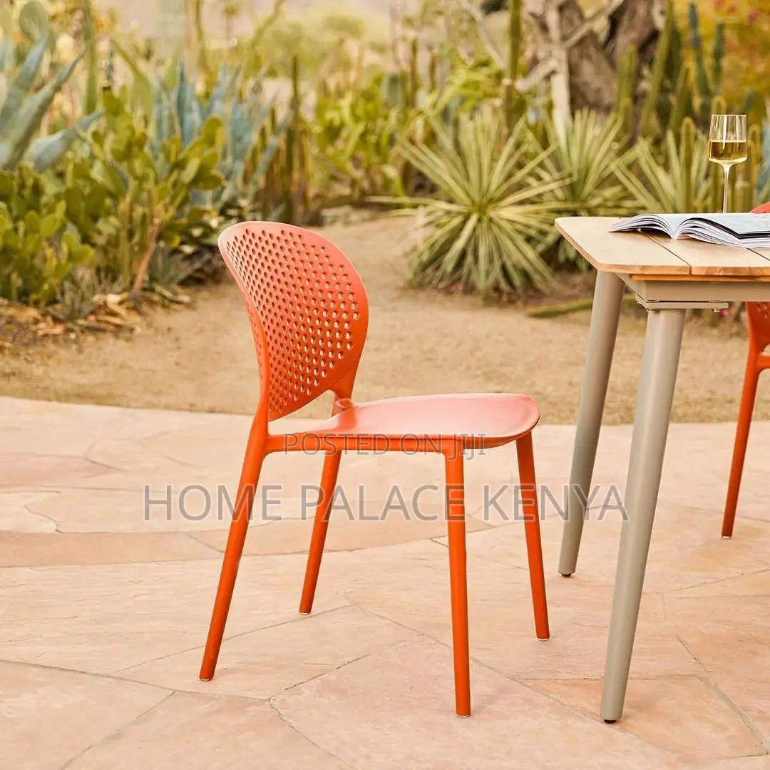 Dining Chair; Stackable Outdoor Dining Chair for Space Saving Patio