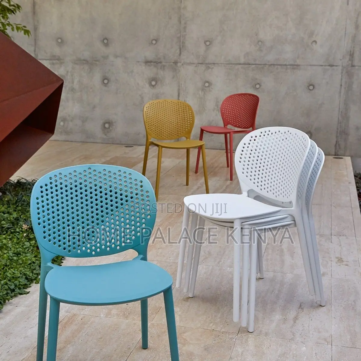 Dining Chair; Stackable Outdoor Dining Chair for Space Saving Patio