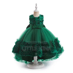 Emerald Green Kids Dress for 3-8yrs