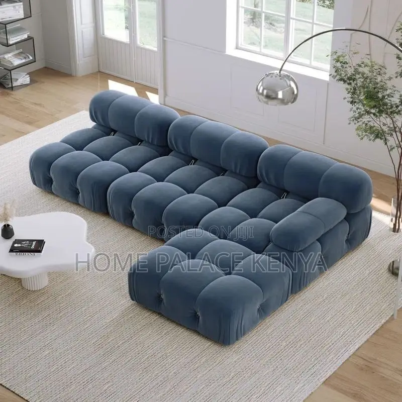 Sofa; Modern Fabric Upholstered L-Shaped Couch for Living Spaces
