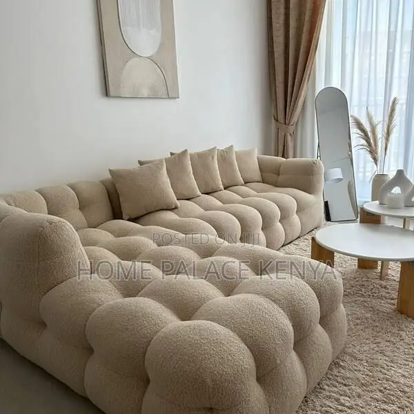 Sofa; Modern Fabric Upholstered L-Shaped Couch for Living Spaces