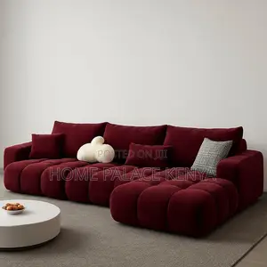Sofa; Modern Fabric Upholstered L-Shaped Couch for Living Spaces