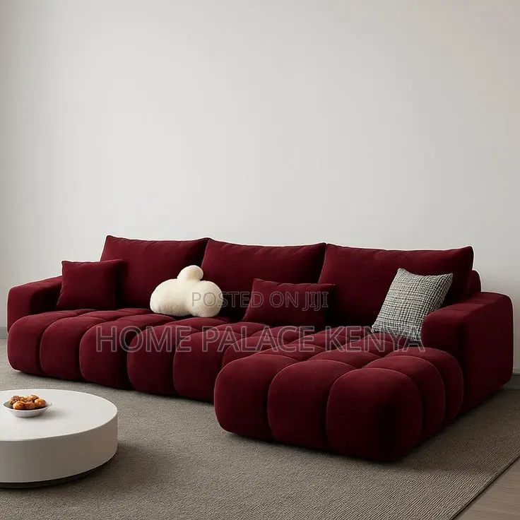 Sofa; Modern Fabric Upholstered L-Shaped Couch for Living Spaces
