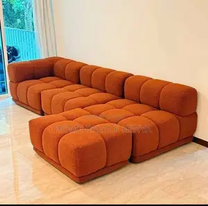 Sofa; Modern Fabric Upholstered L-Shaped Couch for Living Spaces