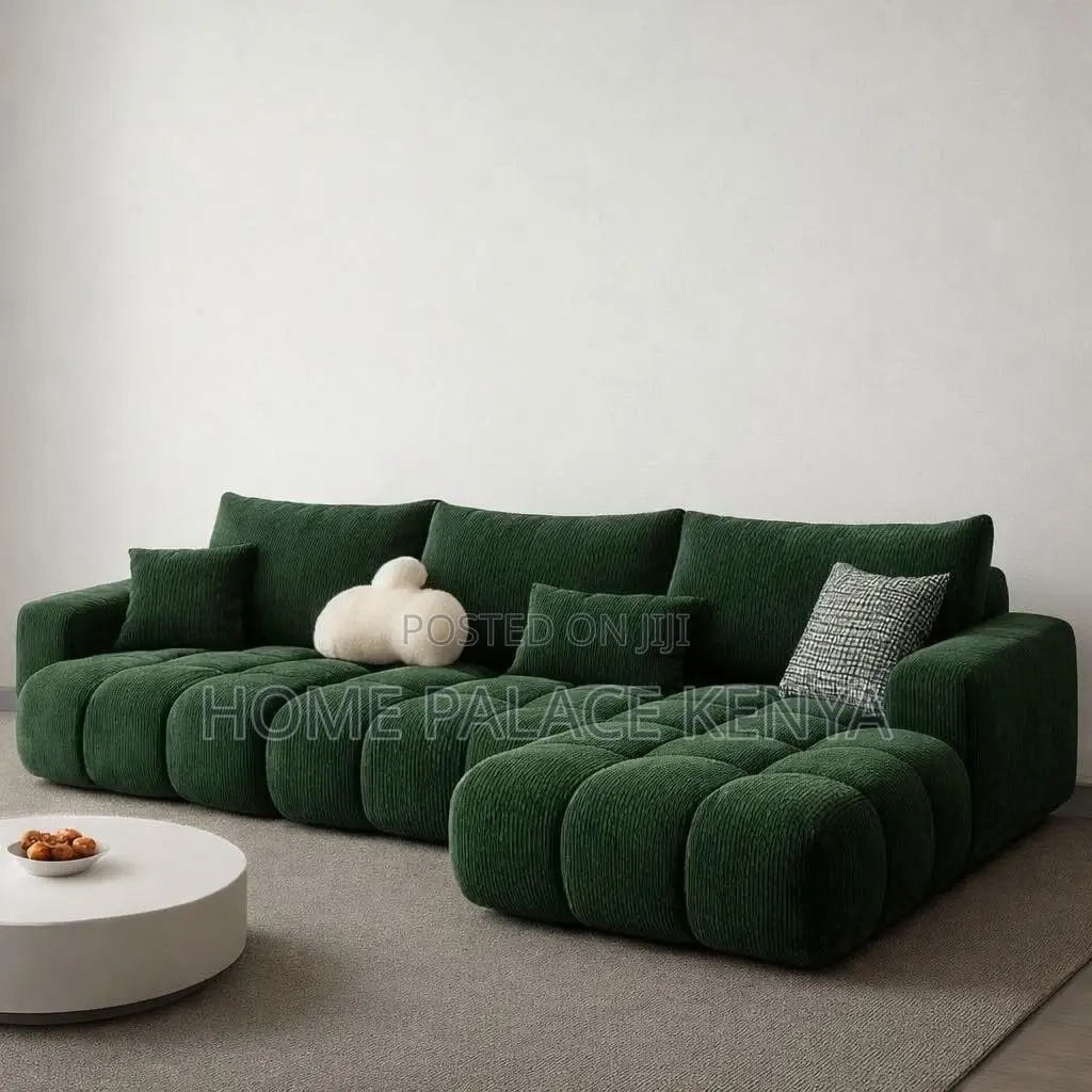 Sofa; Modern Fabric Upholstered L-Shaped Couch for Living Spaces