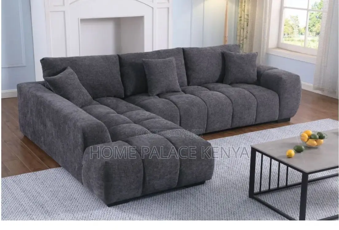 Sofa; Modern Fabric Upholstered L-Shaped Couch for Living Spaces