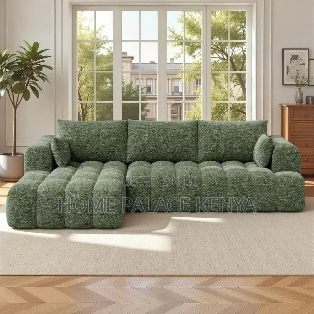 Sofa; Modern Fabric Upholstered L-Shaped Couch for Living Spaces