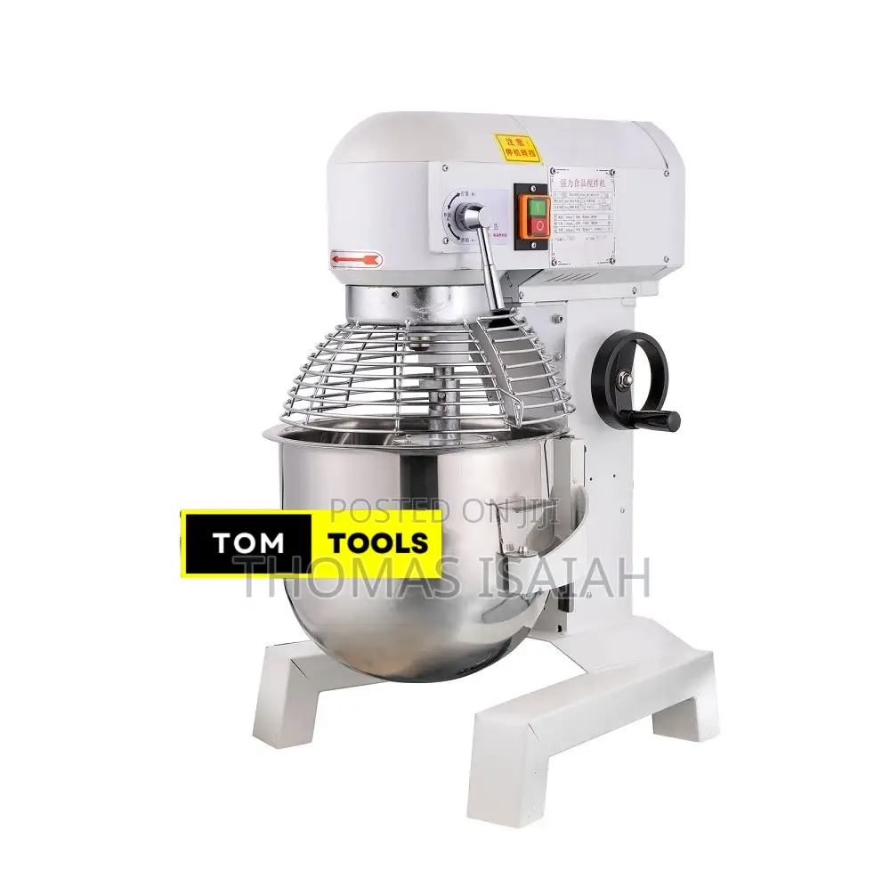 3-Speed Adjustable Commercial Food Dough Mixer With Stainless Steel Bo