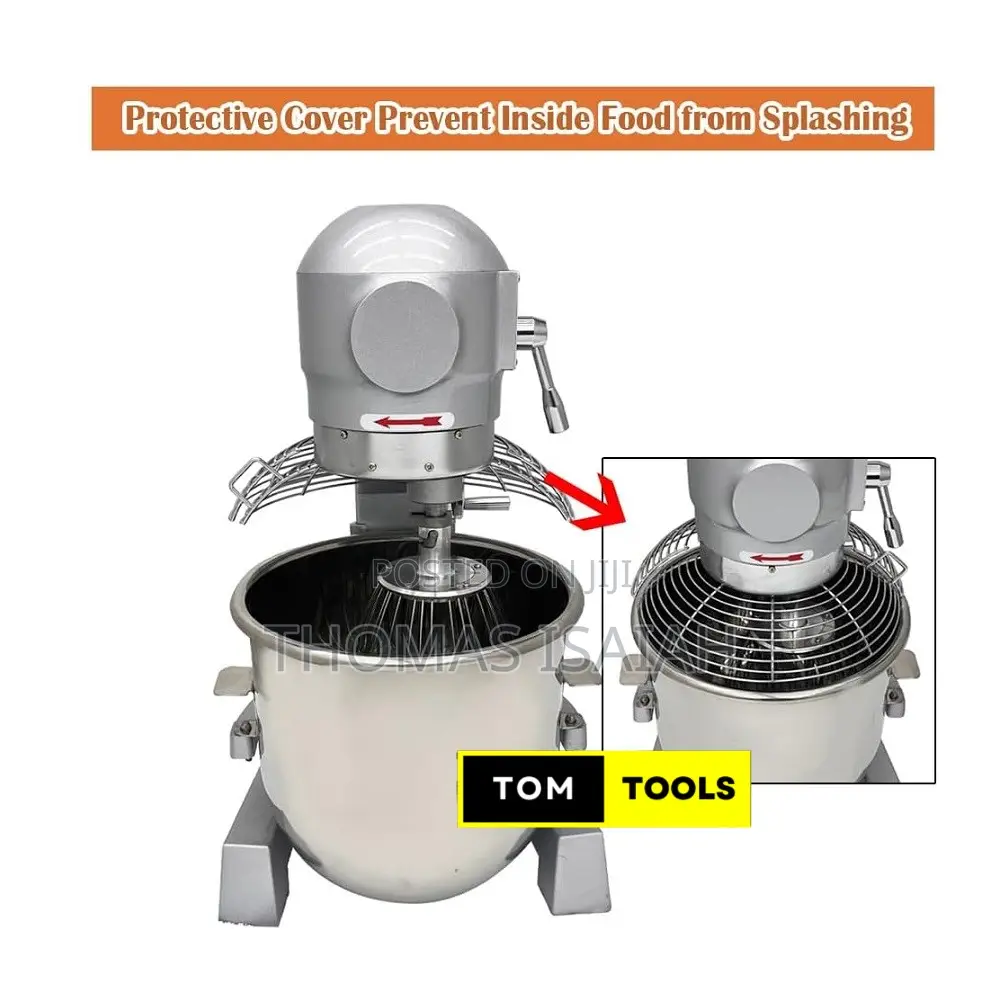 3-Speed Adjustable Commercial Food Dough Mixer With Stainless Steel Bo