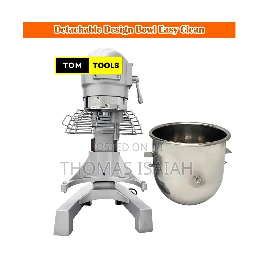 3-Speed Adjustable Commercial Food Dough Mixer With Stainless Steel Bo