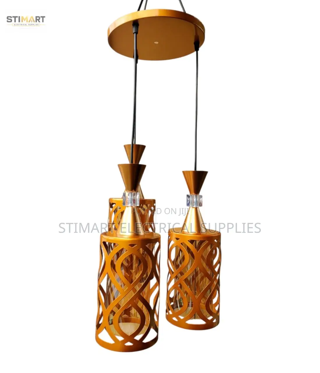 3 in 1 Decorative Gold Cage Pendant Light