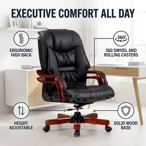 Executive Managers Chair With Mahogany Arms