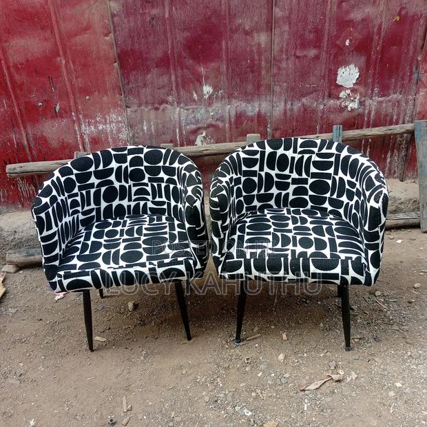 Black and White Parlor Chairs - thumbnail 2