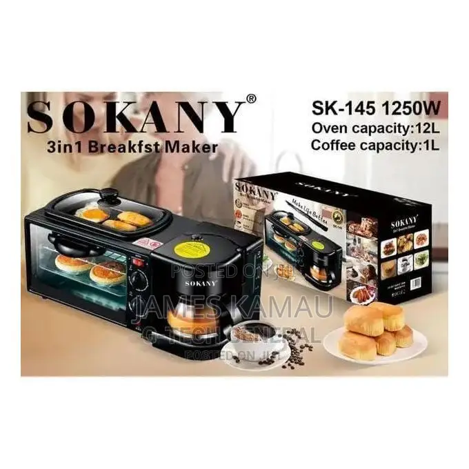 Sokany 4-in-1 Breakfast Maker – Oven, Coffee Maker Frying Pan